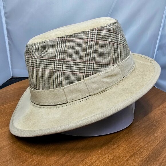 Eco Soho Suede / Fabric Fedora American Hat Makers | Tan | XX-LARGE RARE - Picture 4 of 9